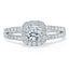 1.0 CT Cushion Shaped Moissanite Halo Split Shank Engagement Ring - crownmoissanite