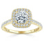 1.5 CT Cushion Cut Halo Pave Setting Moissanite Engagement Ring - crownmoissanite