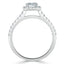 1.0 CT Emerald Cut Halo Split Shank Setting Moissanite Engagement Ring - crownmoissanite