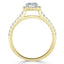 1.0 CT Emerald Cut Halo Split Shank Setting Moissanite Engagement Ring - crownmoissanite