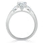 0.75 CT Cushion Cut Three Stone Moissanite Engagement Ring - crownmoissanite