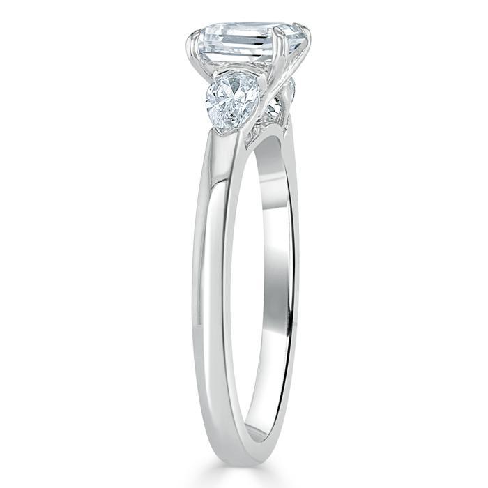 0.75 CT Cushion Cut Three Stone Moissanite Engagement Ring - crownmoissanite