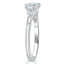 0.75 CT Cushion Cut Three Stone Moissanite Engagement Ring - crownmoissanite
