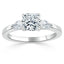 0.75 CT Cushion Cut Three Stone Moissanite Engagement Ring - crownmoissanite