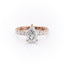 2.0 CT Pear Cut Solitaire Pave Setting Moissanite Engagement Ring - crownmoissanite