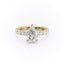 2.0 CT Pear Cut Solitaire Pave Setting Moissanite Engagement Ring - crownmoissanite