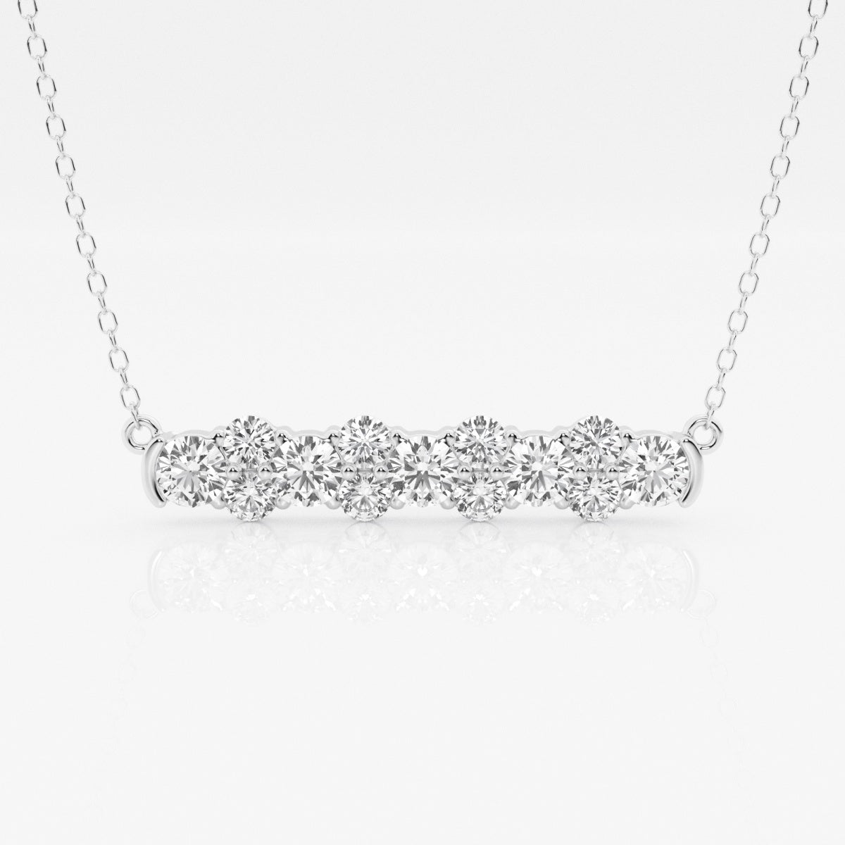 1.50 TCW Round Moissanite Diamond Bar Setting Necklace - crownmoissanite