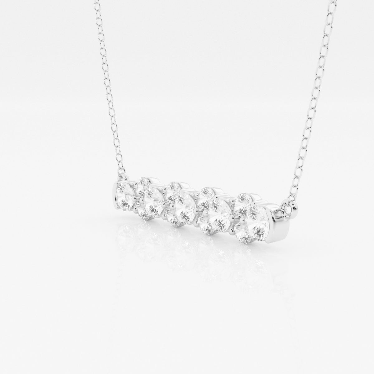 1.50 TCW Round Moissanite Diamond Bar Setting Necklace - crownmoissanite