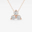 1.0 TCW Round Moissanite Diamond Three Stone Pandant Necklace - crownmoissanite