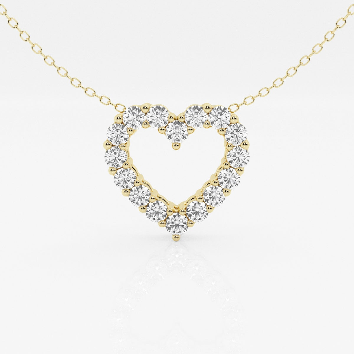 1.0 TCW Round Moissanite Diamond Heart Pendant Necklace - crownmoissanite