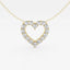 1.0 TCW Round Moissanite Diamond Heart Pendant Necklace - crownmoissanite