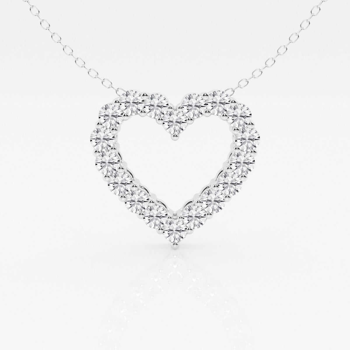 1.50 TCW Round Moissanite Diamond Heart Pandant Necklace - crownmoissanite