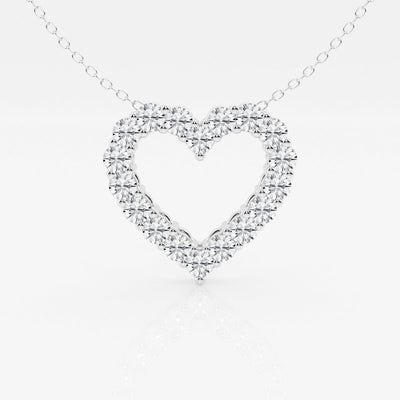 1.50 TCW Round Moissanite Diamond Heart Pandant Necklace - crownmoissanite