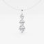 1.50 TCW Round Moissanite Diamond Three-Stone Drop Pendant Necklace - crownmoissanite