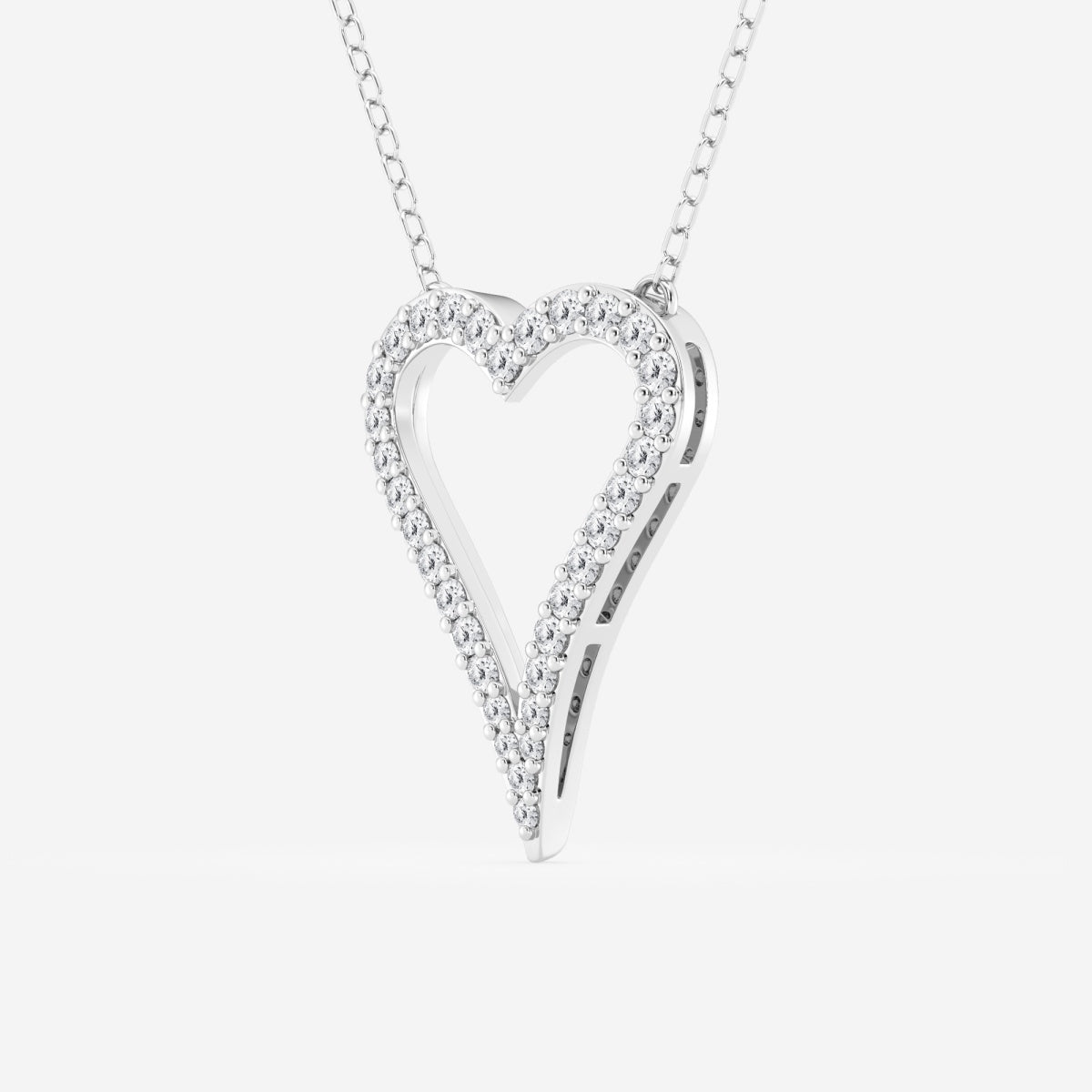 0.25 TCW Round Moissanite Diamond Heart Pandant Necklace - crownmoissanite