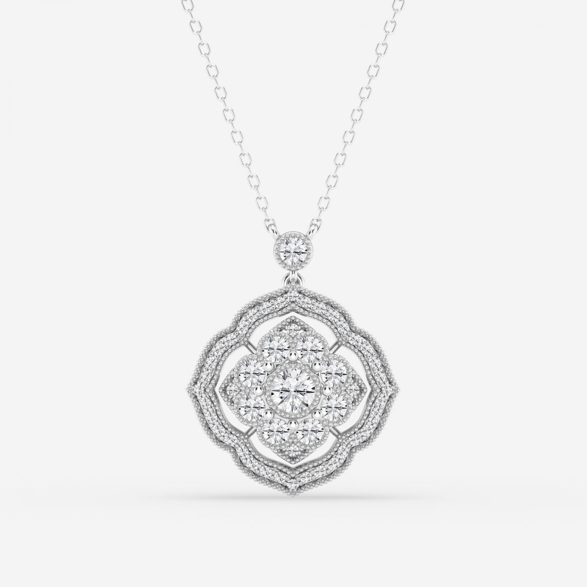 1.02 TCW Round Moissanite Diamond Cross Necklace - crownmoissanite