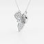 0.38 CT Round Moissanite Diamond Pave Flower Pendant Necklace - crownmoissanite