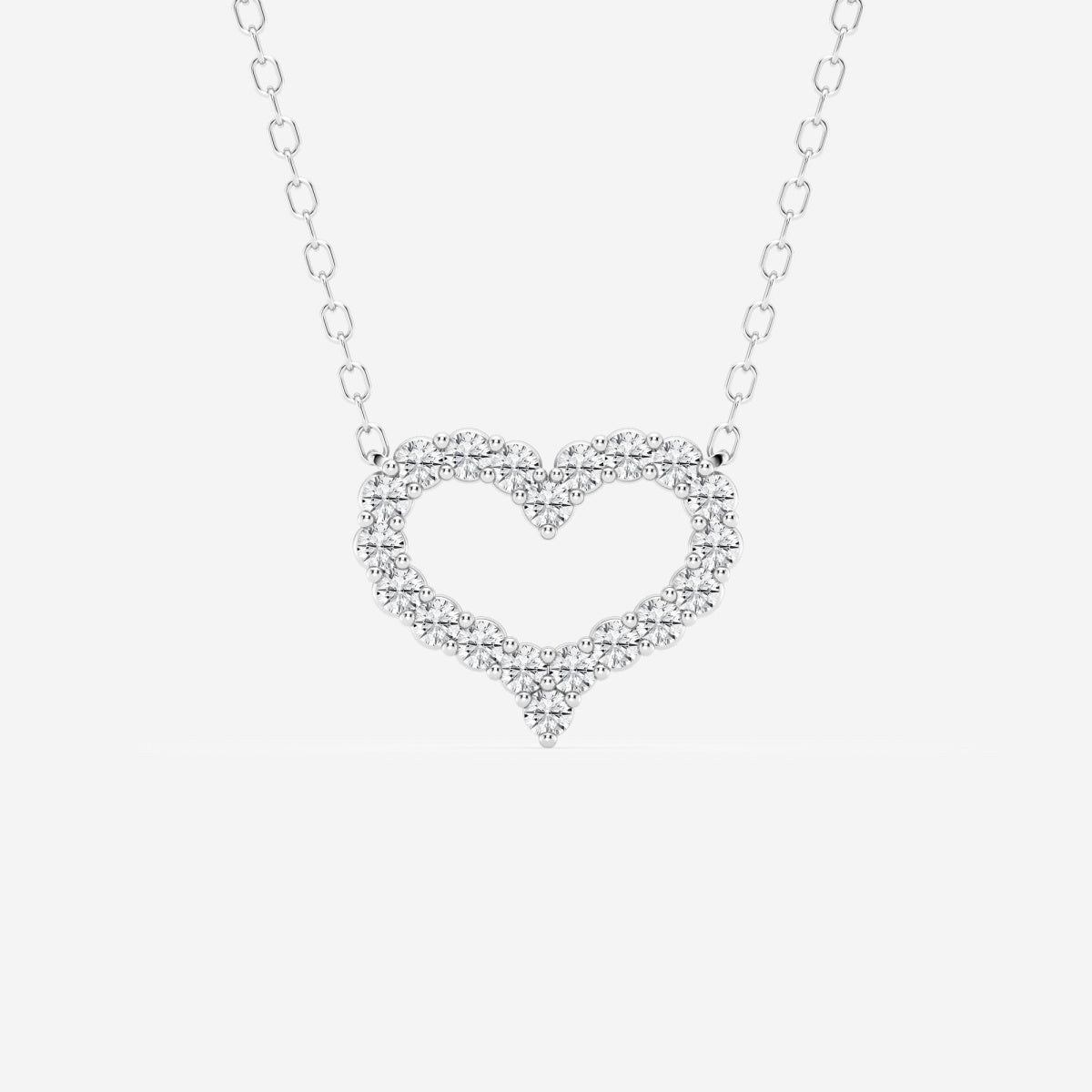 0.24 TCW Round Moissanite Diamond Heart Pendant Necklace - crownmoissanite