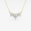 1.0 TCW Round Moissanite Diamond Three Stone Necklace - crownmoissanite