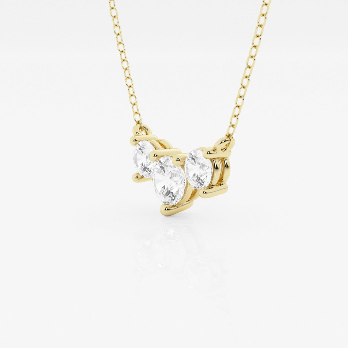 1.0 TCW Round Moissanite Diamond Three Stone Necklace - crownmoissanite