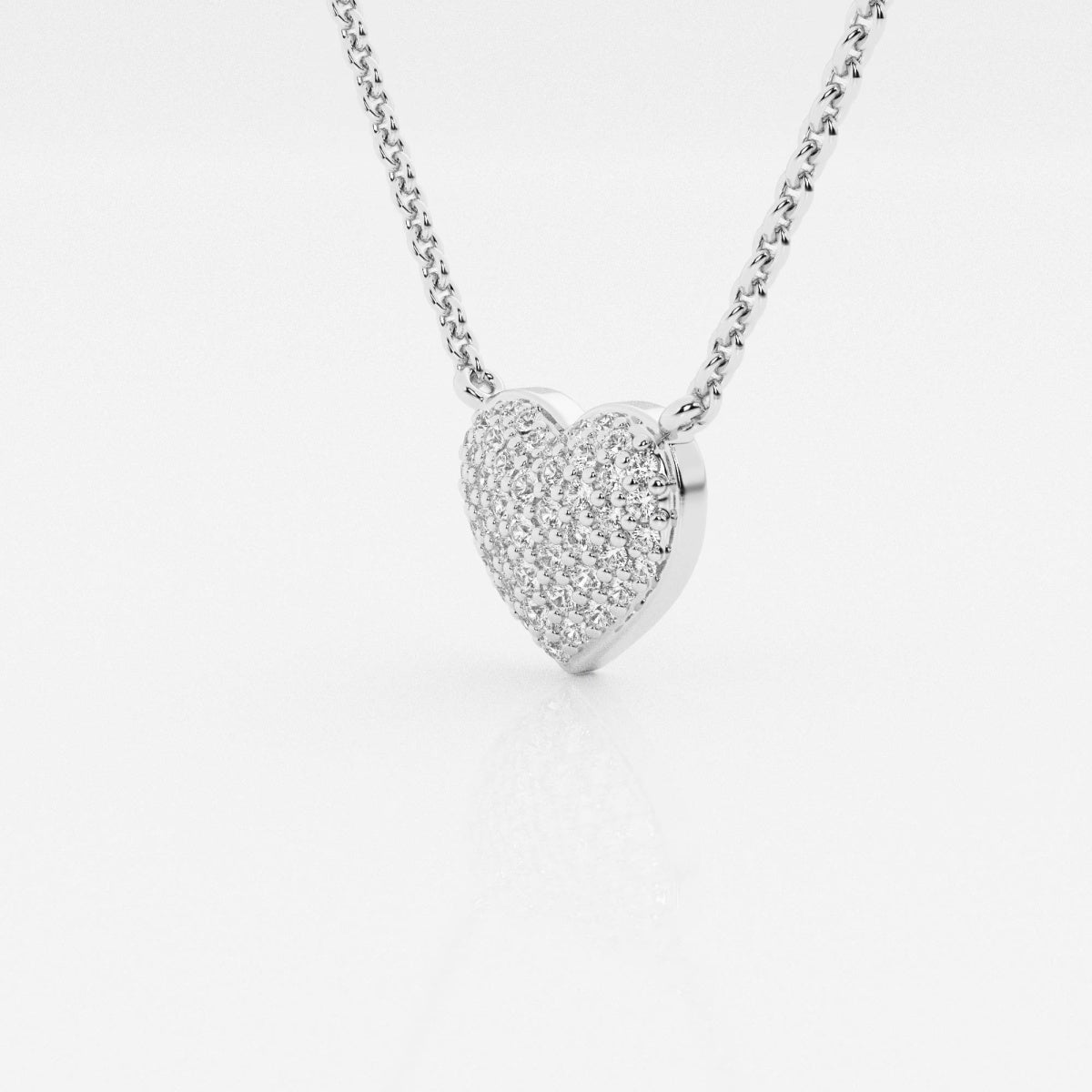 0.25 TCW Round Moissanite Diamond Heart Pendant Necklace - crownmoissanite