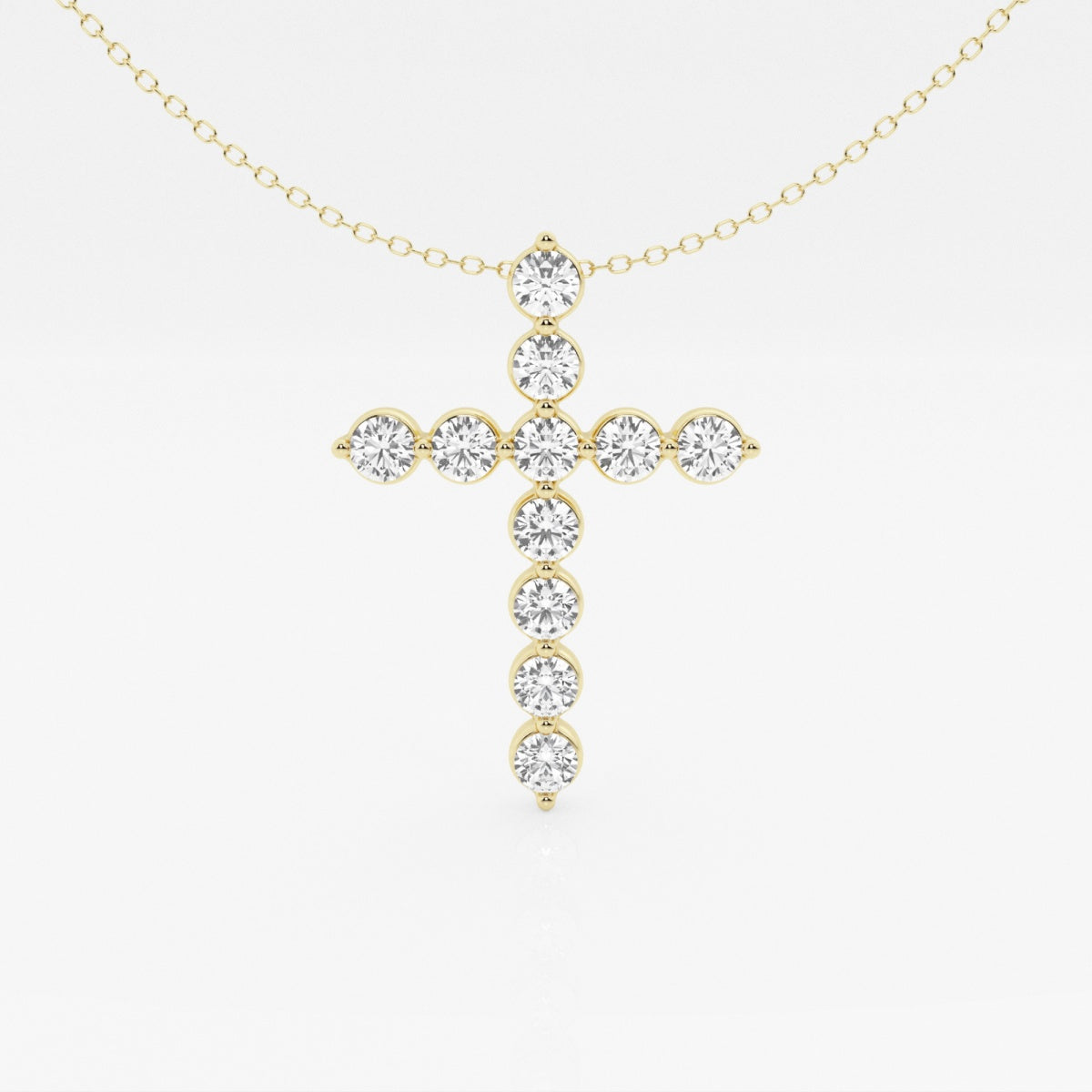 2.0 TCW Round Moissanite Diamond Cross Necklace - crownmoissanite