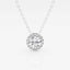 0.50 CT Round Moissanite Diamond Halo Necklace - crownmoissanite