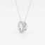 0.50 CT Round Moissanite Diamond Halo Necklace - crownmoissanite