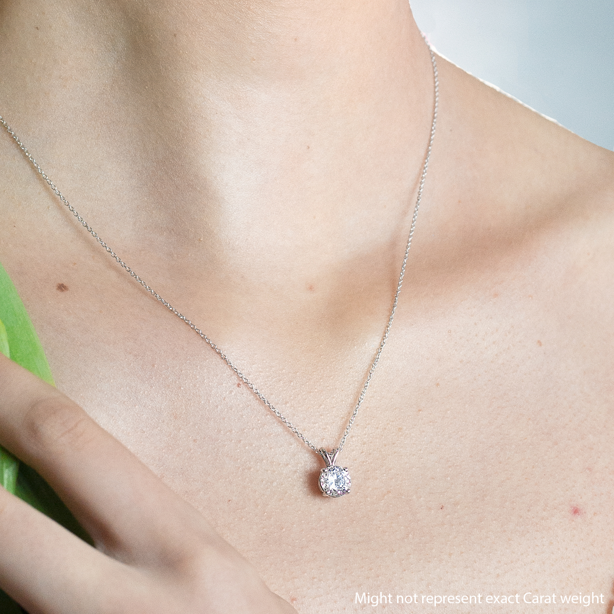 0.50 CT Round Moissanite Diamond Solitaire Necklace - crownmoissanite