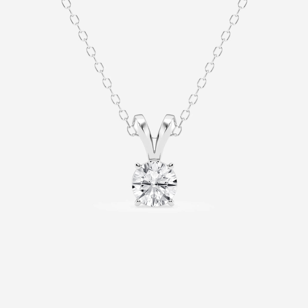 0.50 CT Round Moissanite Diamond Solitaire Necklace - crownmoissanite