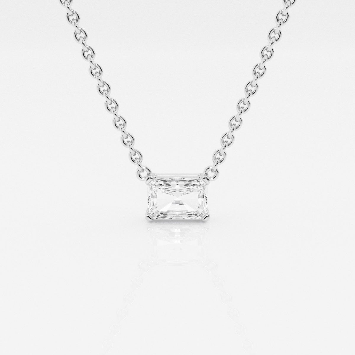 0.50 CT Radiant Moissanite Diamond Solitaire Necklace - crownmoissanite