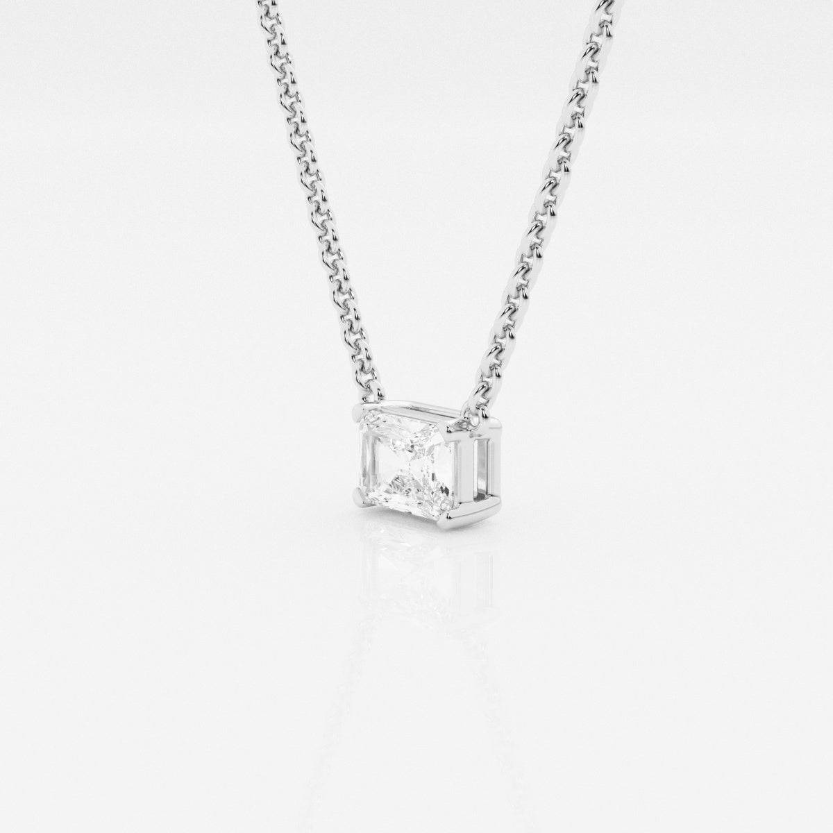 0.50 CT Radiant Moissanite Diamond Solitaire Necklace - crownmoissanite