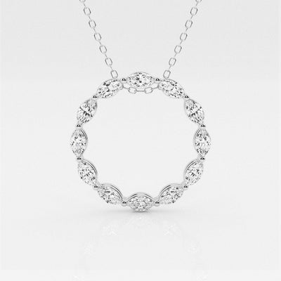1.01 TCW Maquise Moissanite Diamond Circle Pendent Necklace - crownmoissanite