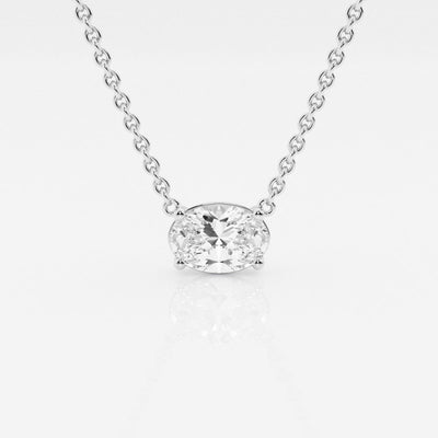 1.0 CT Oval Moissanite Diamond Solitaire Necklace - crownmoissanite