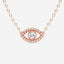 0.35 TCW Round Moissanite Diamond Evil Eye Necklace - crownmoissanite
