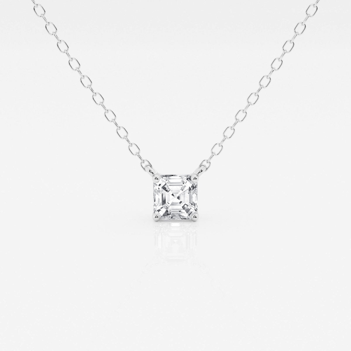 0.50 CT Asscher Moissanite Diamond Solitaire Necklace - crownmoissanite