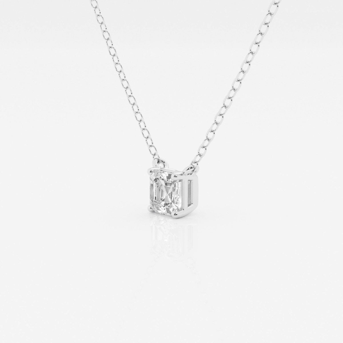 0.50 CT Asscher Moissanite Diamond Solitaire Necklace - crownmoissanite