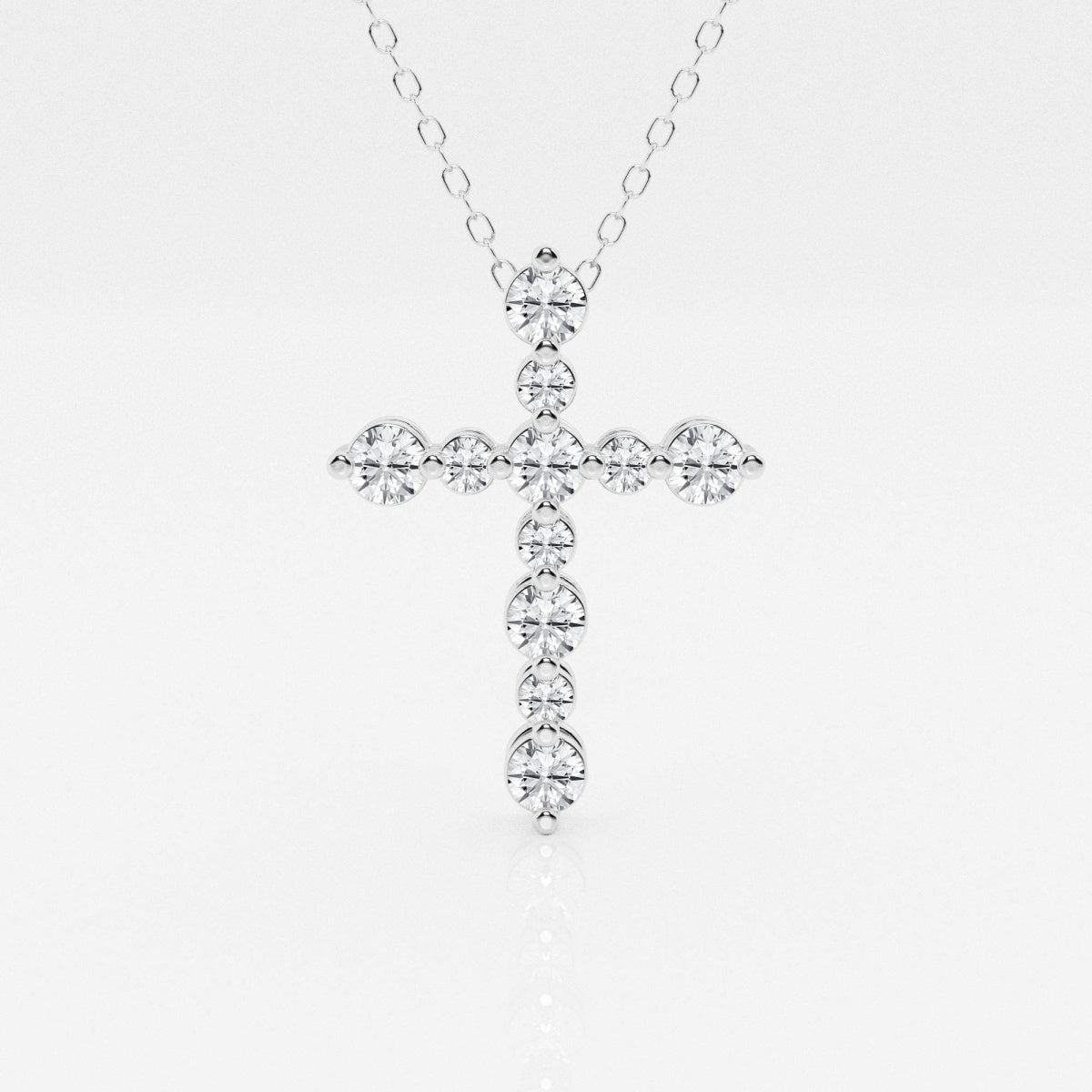 0.75 TCW Round Moissanite Diamond Cross Necklace - crownmoissanite