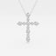 0.75 TCW Round Moissanite Diamond Cross Necklace - crownmoissanite
