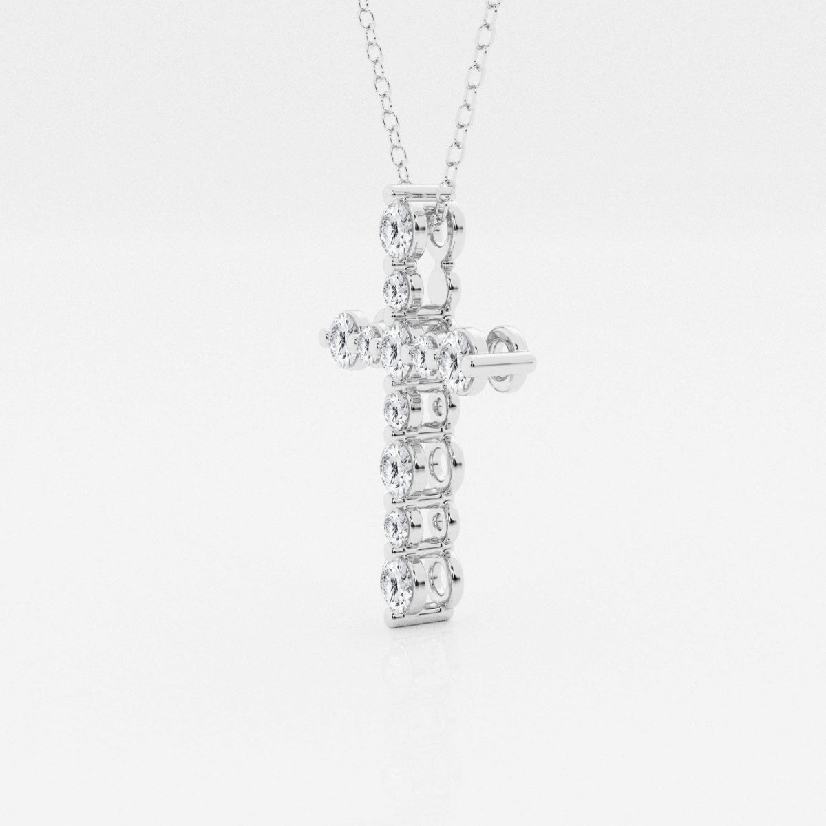 0.75 TCW Round Moissanite Diamond Cross Necklace - crownmoissanite