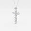 0.75 TCW Round Moissanite Diamond Cross Necklace - crownmoissanite