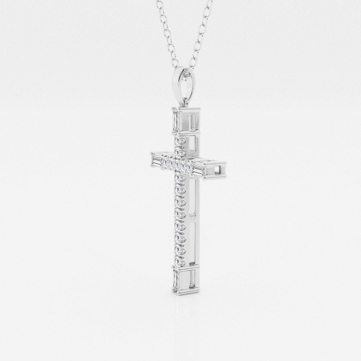 0.24 TCW Round Moissanite Diamond Cross Necklace - crownmoissanite