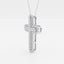 0.76 TCW Round Moissanite Diamond Cross Necklace - crownmoissanite