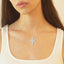 0.76 TCW Round Moissanite Diamond Cross Necklace - crownmoissanite