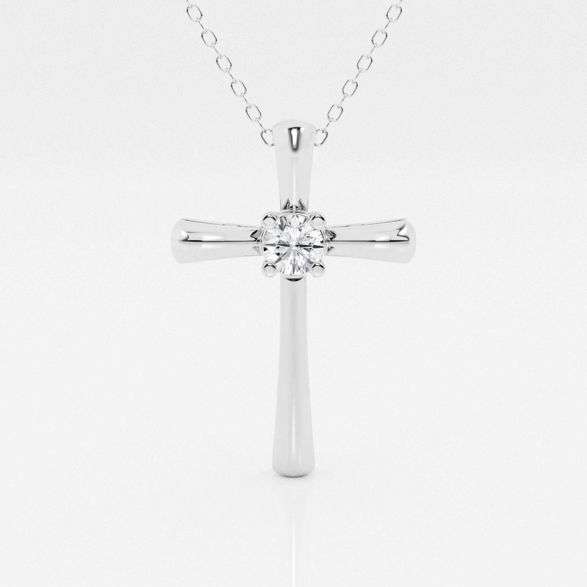 0.24 CT Round Moissanite Diamond Cross Necklace - crownmoissanite