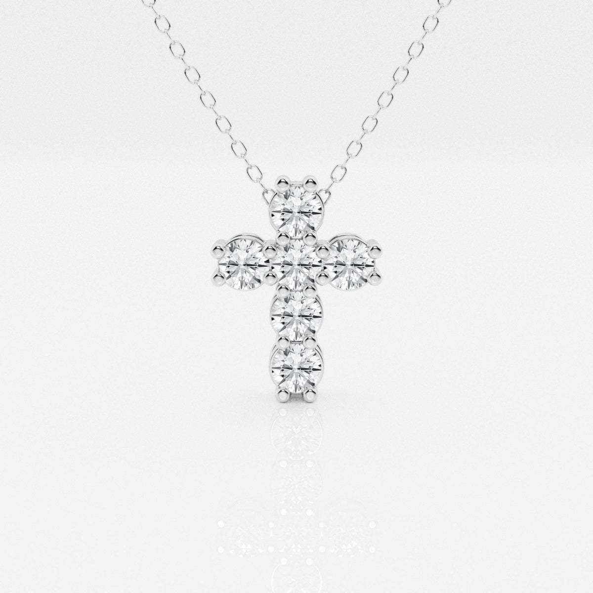 1.01 TCW Round Moissanite Diamond Cross Necklace - crownmoissanite