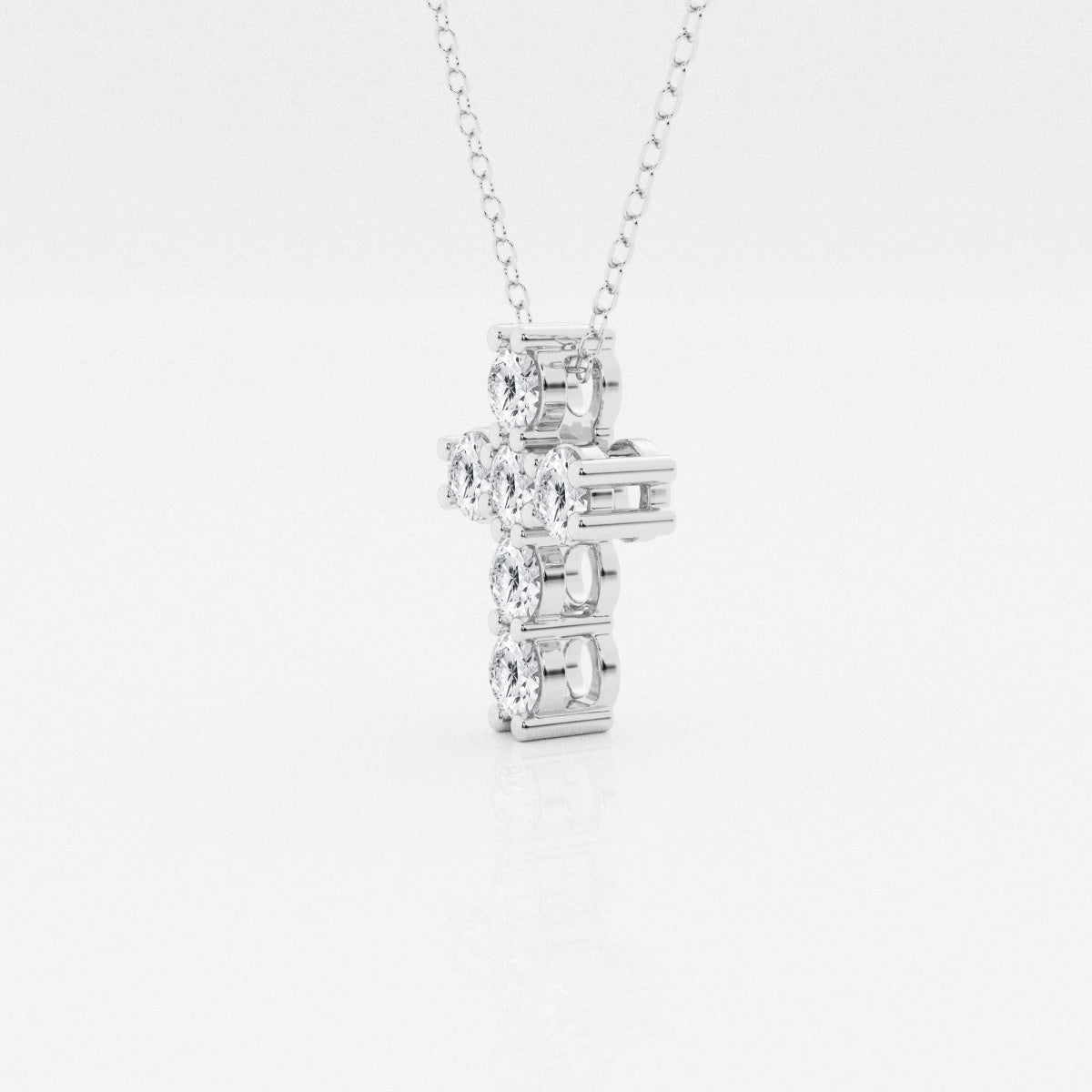 1.01 TCW Round Moissanite Diamond Cross Necklace - crownmoissanite