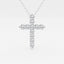 1.0 TCW Round Moissanite Diamond Cross Necklace - crownmoissanite