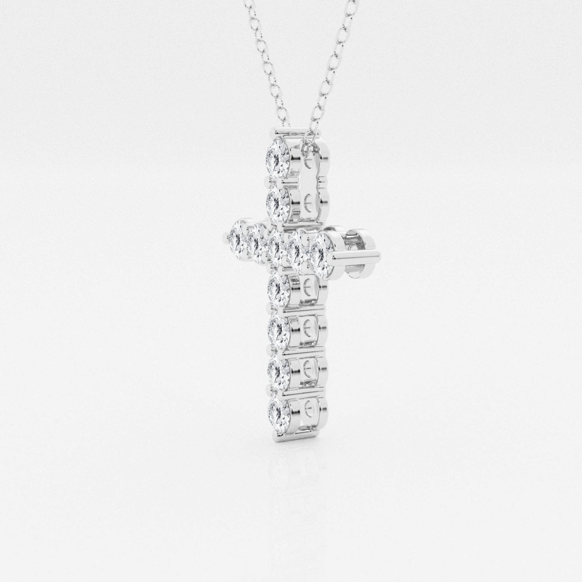 1.0 TCW Round Moissanite Diamond Cross Necklace - crownmoissanite