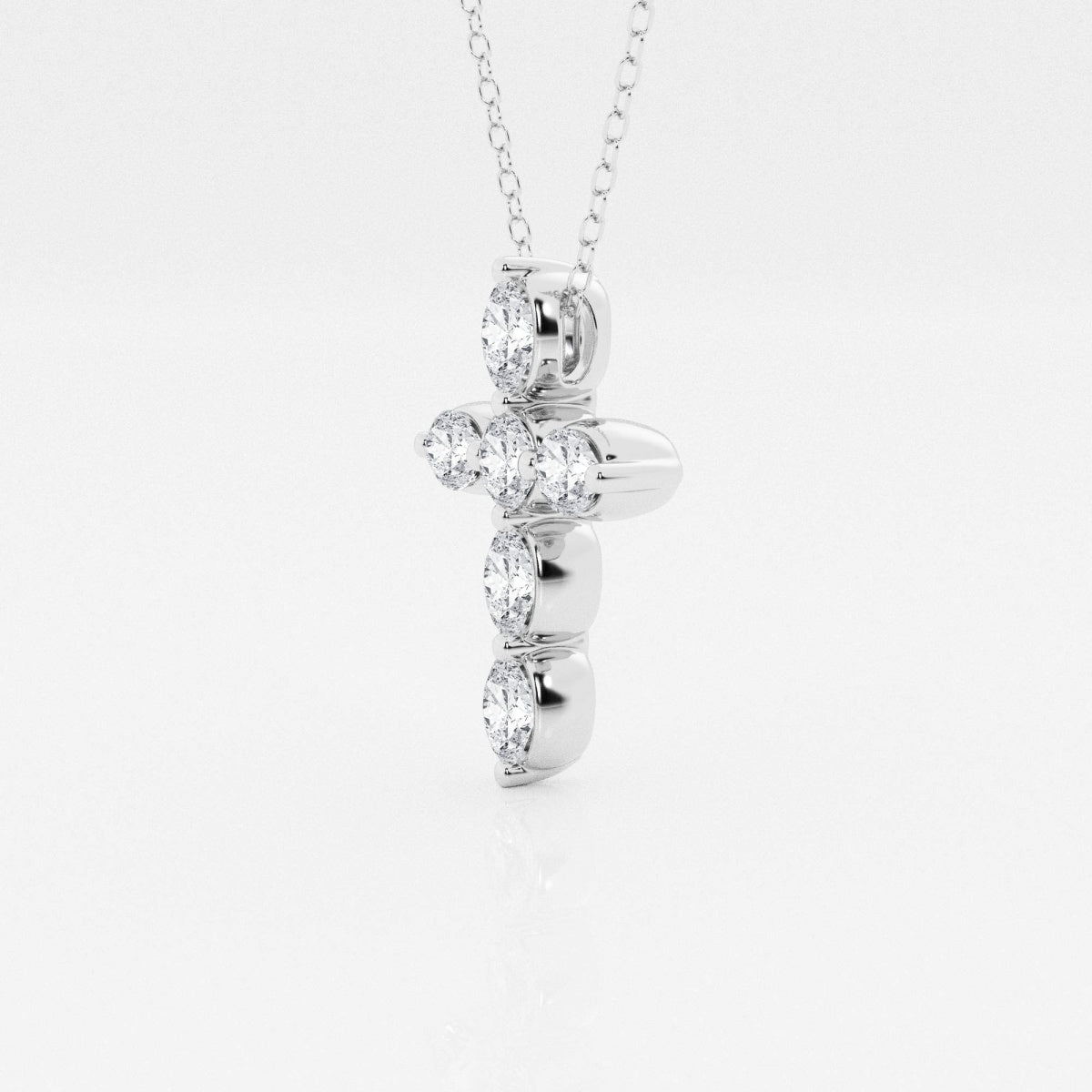 1.0 TCW Round & Oval Moissanite Diamond Cross Necklace - crownmoissanite